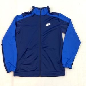 Nike Full Zip Boys Long Sleeve Blue Track Jacket Size Large